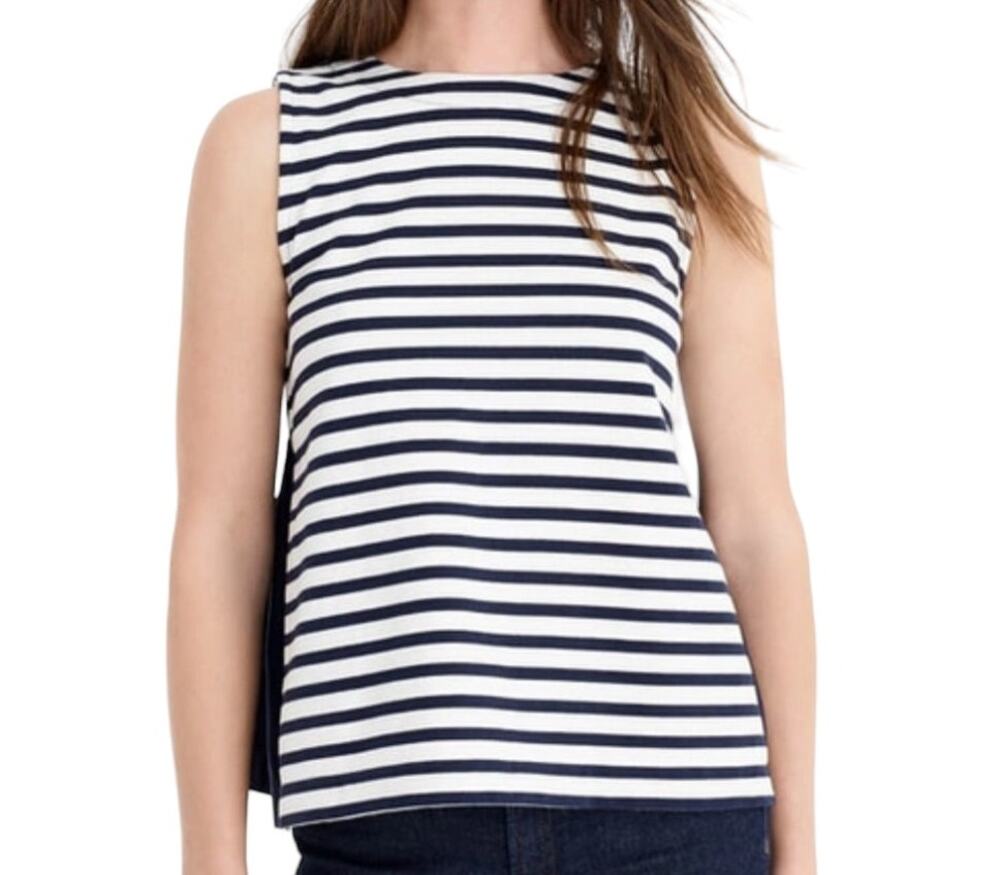J. Crew Bow Back Tank Top in Navy & White Stripe Size XS